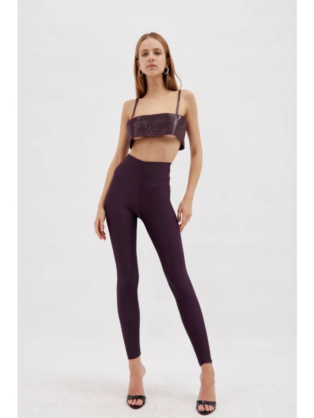 The Andamane Holly 80's Leggings in Rouge Noir X-Small New Womens Pants - Picture 13 of 14